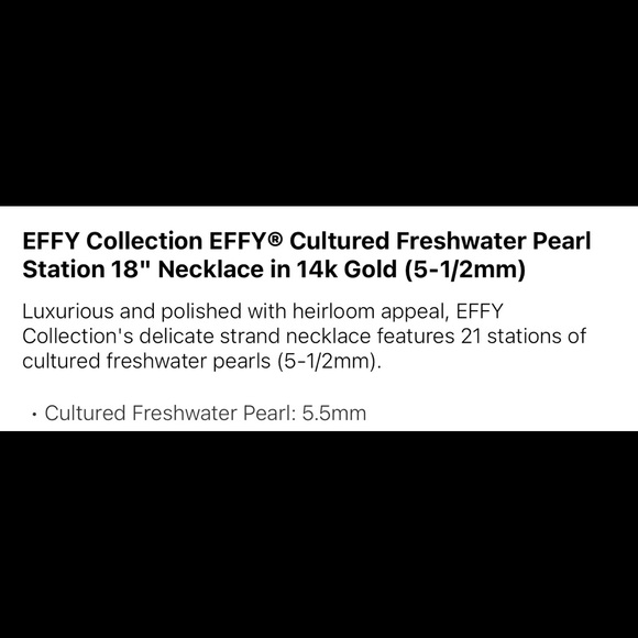 New Effy cultured freshwater pearl necklace 14k gold birthday 🎁 mom fine jewelry - Picture 4 of 4